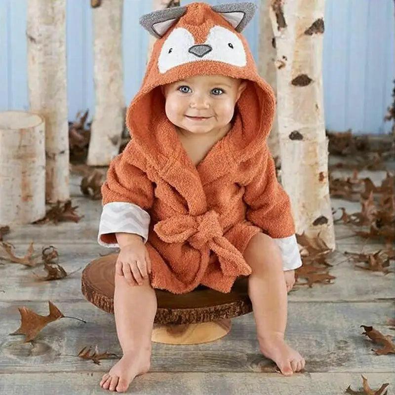 Cartoon Animal Hooded Baby Bathrobe & Sleepwear Robe - Multiple Designs