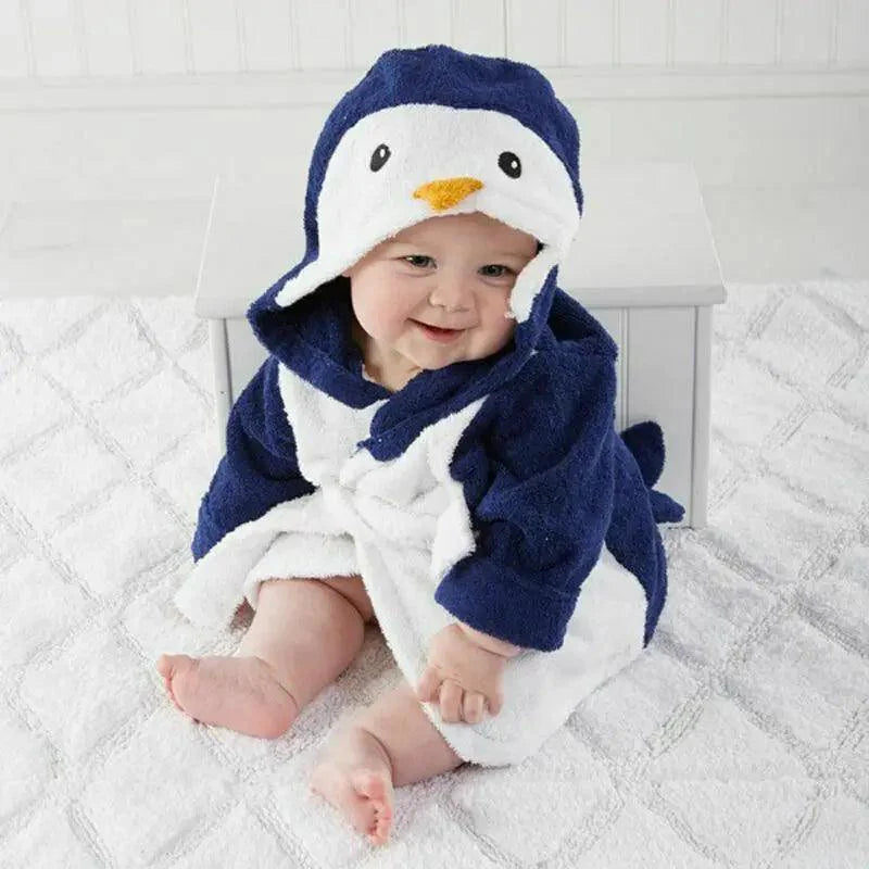 Cartoon Animal Hooded Baby Bathrobe & Sleepwear Robe - Multiple Designs