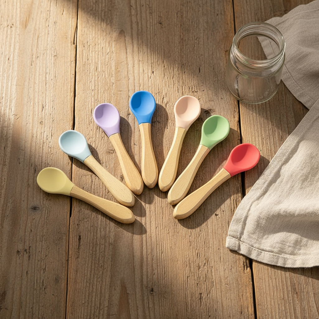 Your Actual Baby Training Spoons Rustic Setting