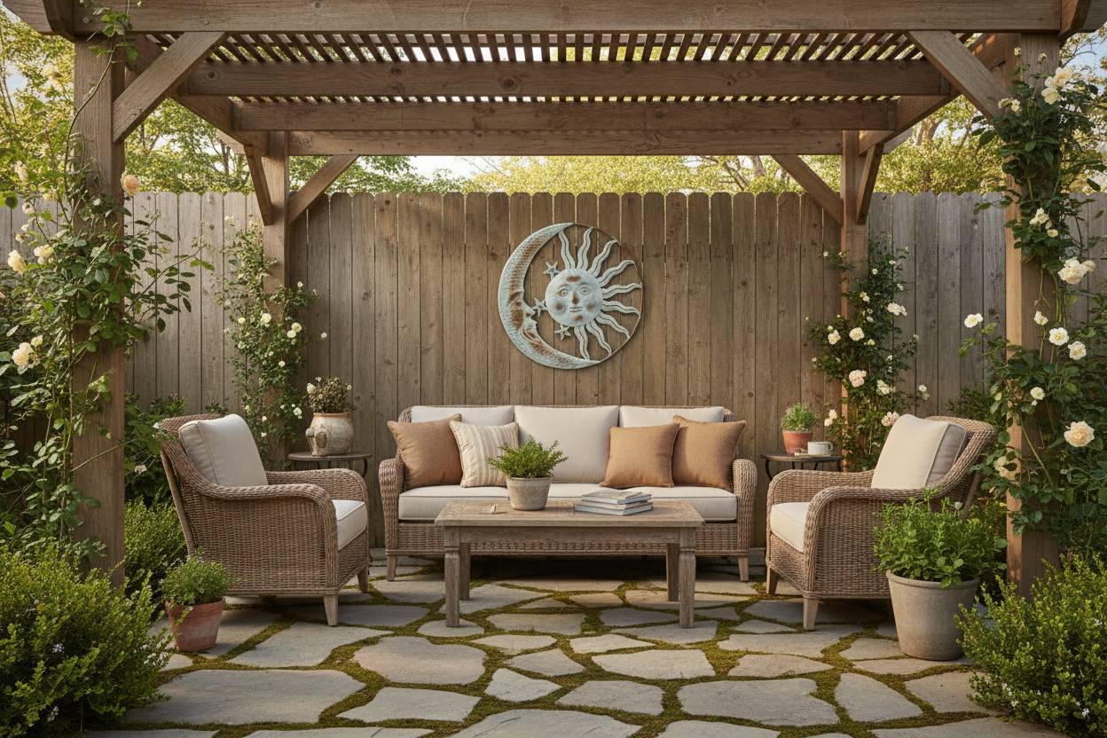 Your sun and moon art on porch